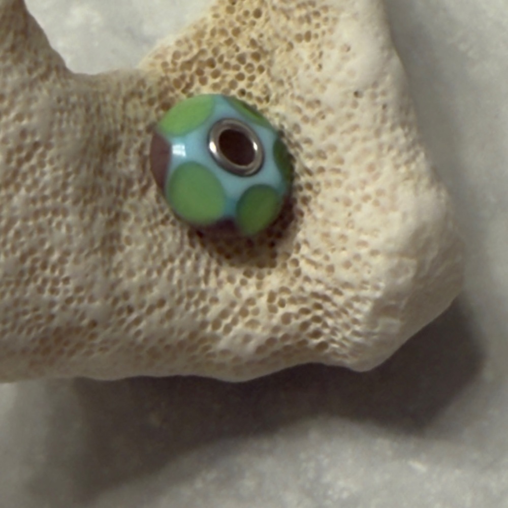Trollbeads Green, Blue and Purple Bracelet Bead Retired 2012